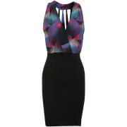 Motel Damen Dalphine Print Kleid - Dreieck - S - Purple Multi Bild 1