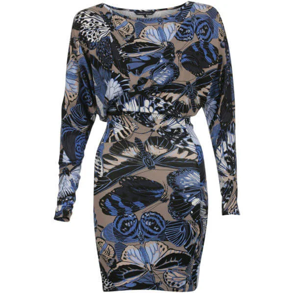 French Connection Damen T-Butterfly Jersey Kleid - Multi - 14 - Bunt Bild 1