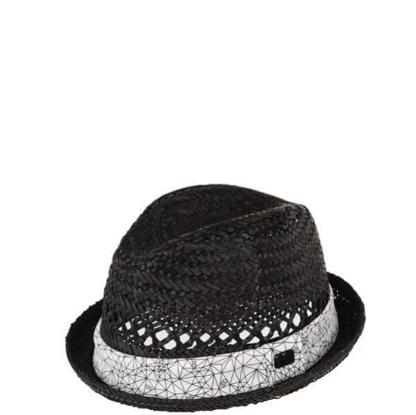 Animal Libre Straw Hat With Printed Band - Black - Eine Größe - Black/White Bild 1