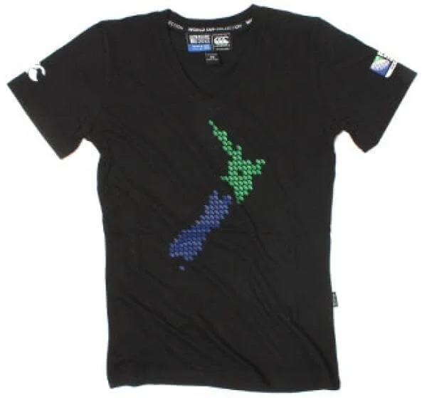 RWC 2011 Women's New Zealand Ball T-Shirt - Black - 8 - Schwarz Bild 1