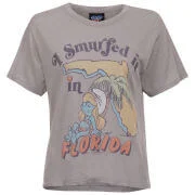 Junk Food Women's I Smurfed It In Florida Crop T-Shirt - Fog - S - Grau Bild 1