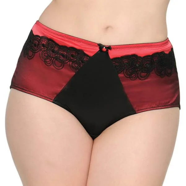 Curvy Kate Tempt Me High Waisted Brief - Black/Scarlet - 8 - Schwarz Bild 1