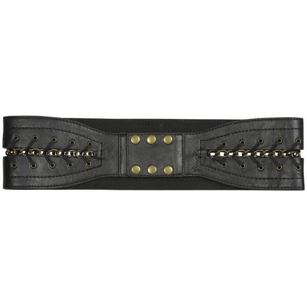 Religion Chain Detailed Waist Belt - Eine Größe - Schwarz Bild 1