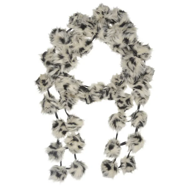 Fur pom pom scarf - Eine Größe - Leopard Bild 1
