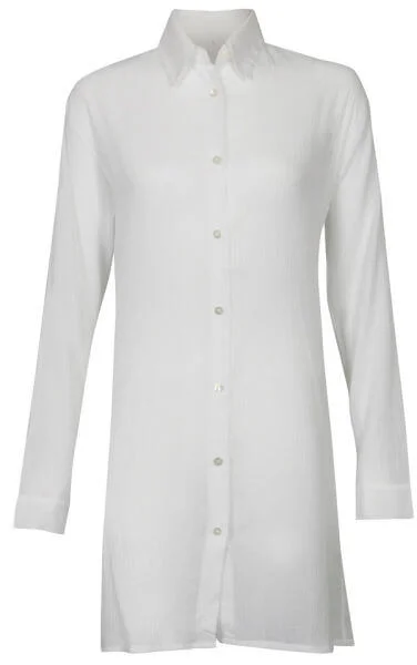 Chloe Women's Long Sleeve Shirt Dress - White - 10 - Weiß Bild 1