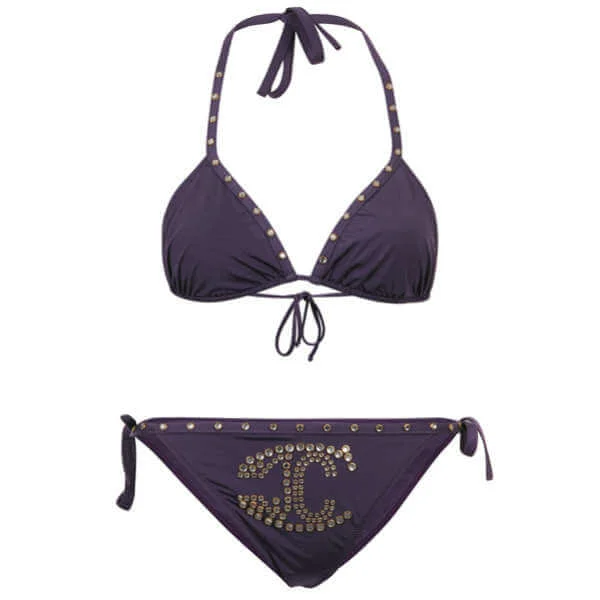 Just Cavalli Women's Stud Logo Bikini - Violet - 8 - Violet Bild 1