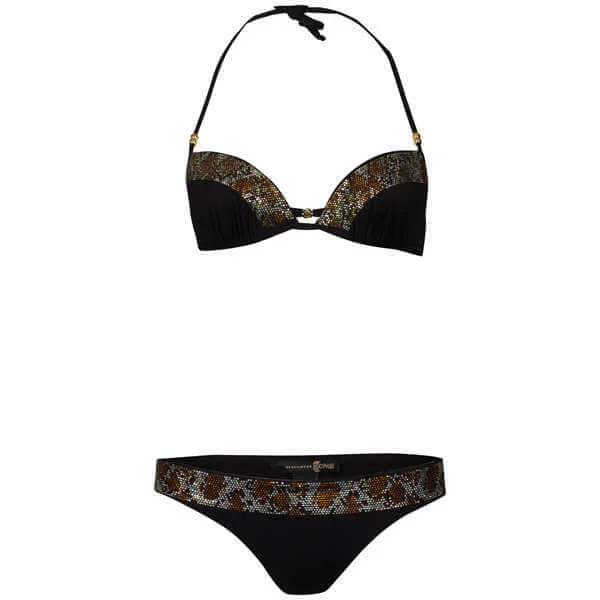 Just Cavalli Women's Leopard Diamante Bikini - Black - 10 - Schwarz Bild 1