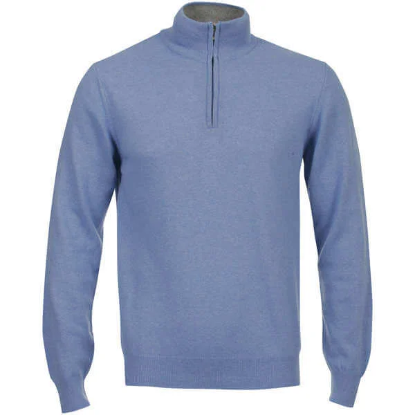 Romeo Gigli Men's Italian Half Zip Cashmere Jumper - Sky - M - Sky Blue Bild 1