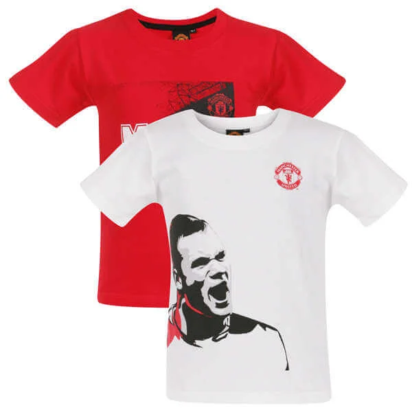 Boys' Manchester United 2-Pack Rooney T-Shirts - 2/3 - Bunt Bild 1