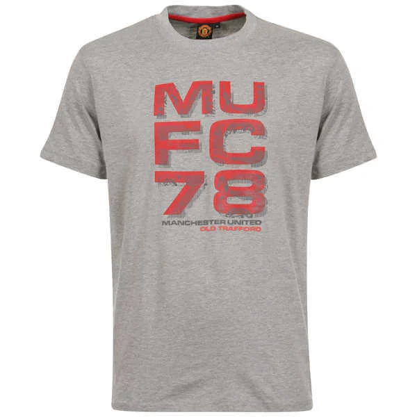 Boys' Manchester United Rubberised Print T-Shirt - Grey - 7 - Grau Bild 1