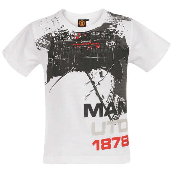 Boys' Man Utd Graphic T-Shirt - White - 7 - Weiß Bild 1
