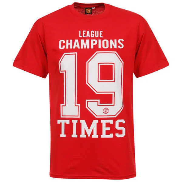 Men's Manchester United 19 Times T-Shirt - Red - S - Rot Bild 1