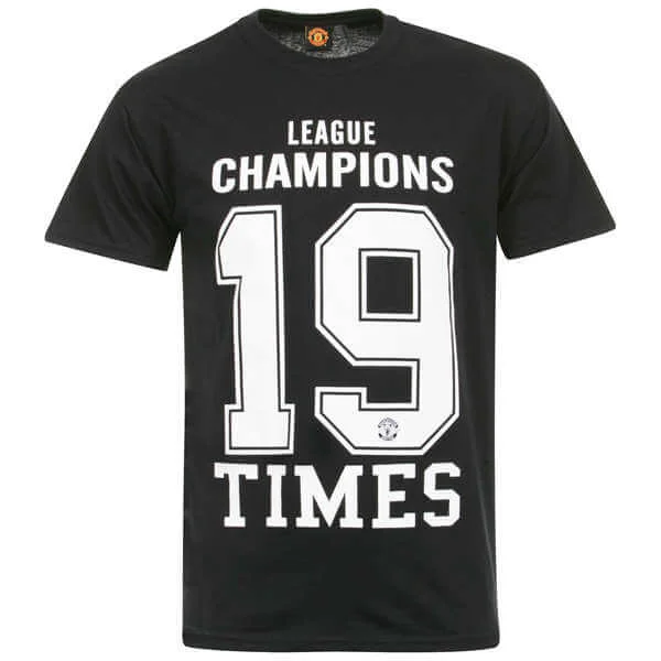 Men's Manchester United 19 Times T-Shirt - Black - S - Schwarz Bild 1