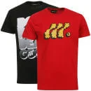 Men's Boxfresh 2-Pack Loupe and LockStep T-Shirt - Ribbon Red/Black - S - Ribbon Red/Black Bild 1