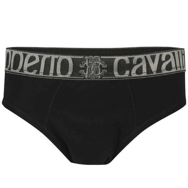 Roberto Cavalli Men's Contrast Brief - Black - S - Schwarz Bild 1