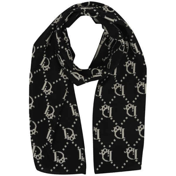 Christian Dior Women's Luxury Wool Scarf - Black Bild 1