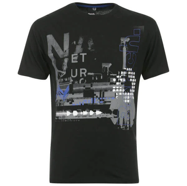 Bench Men's Street Print T-Shirt - Black - S - Schwarz Bild 1