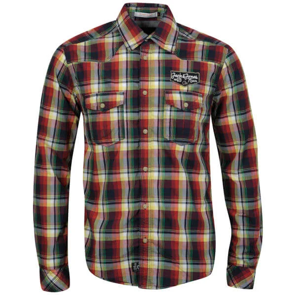 Jack & Jones Men's Branco Check Shirt - Red Multi - S - Rot Bild 1