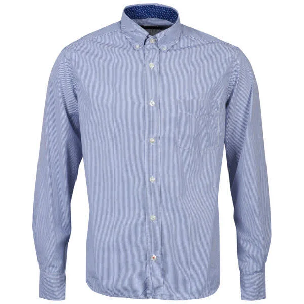 Hartford Men's Button Down Fine Stripe Shirt - Blue Multi - S - Blau Bild 1