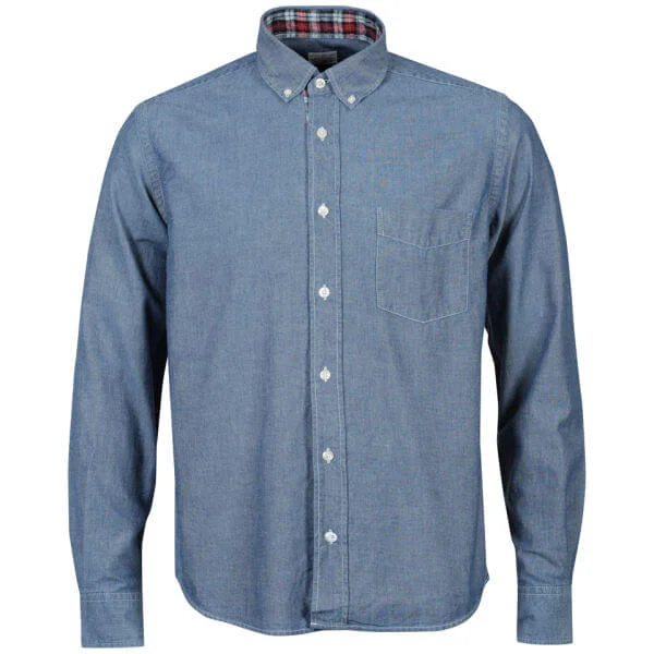 Hartford Men's Check Placket Denim Shirt - Blue - S - Blau Bild 1