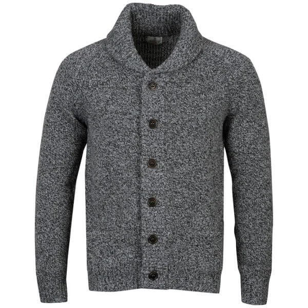 Hartford Men's Shawl Salt and Pepper Knit Cardigan - Grey Multi - S - Grau Bild 1