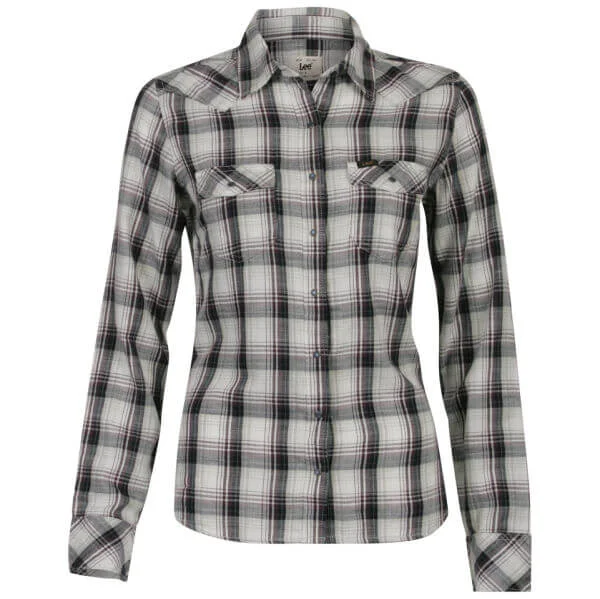 Lee Women's Slim Western Check Shirt - Navy Multi - XS - Marineblau Mehrfarbig Bild 1