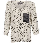 nümph Womens Luella Bat Print Blouse - Medium - XS - Nude Bild 1