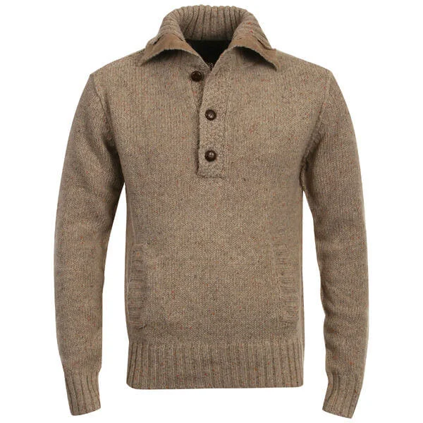 Peter Werth Men's Funnel Neck Jumper - Stone - S - Beige Bild 1