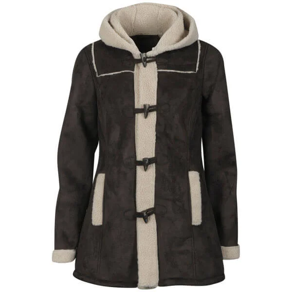 Vero Moda Women's Classico Shearling Duffle Coat - Mocca - XS - Braun Bild 1