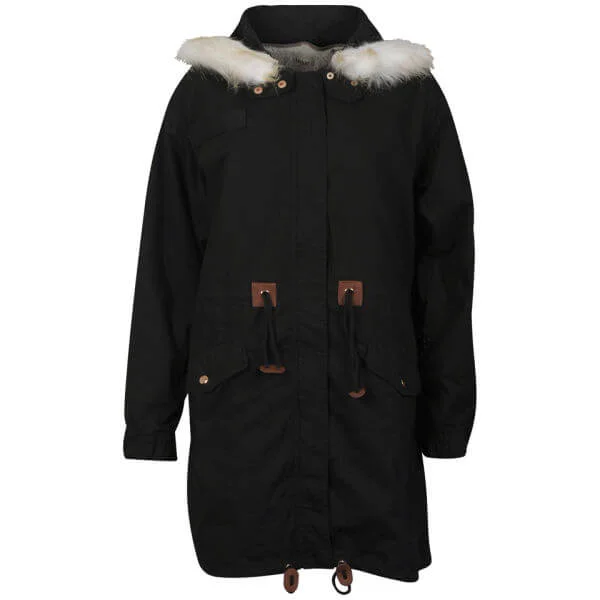 VILA Luxe Women's Bilo Parka - Black - XS - Schwarz Bild 1