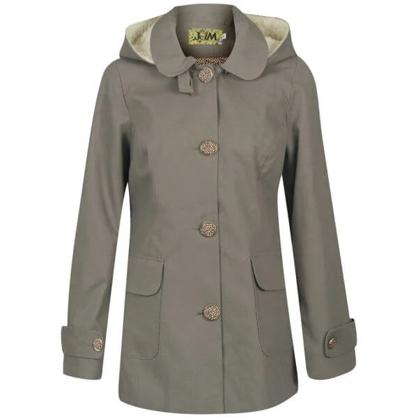 byJAM Women's Hannah Ditsy Detail Hooded Mac - Navy - S - Violet Bild 1