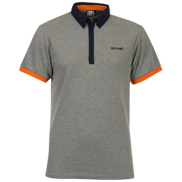 Sonneti Men's Contrast Polo Shirt - Grey/Grey Marl - S - Grey/Grey Marl Bild 1