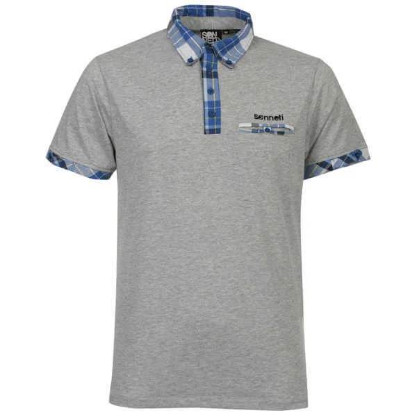 Sonneti Men's Checky Polo Shirt - Ice Grey - S - Ice Grey Bild 1