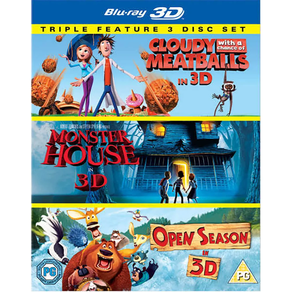 Wolkig mit einer Chance auf Fleischbällchen 3D / Monster House 3D / Open Season 3D Bild 1