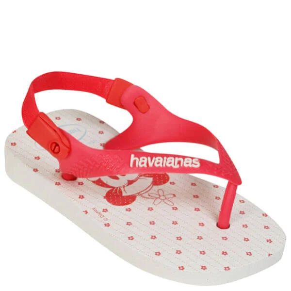 Havaianas Baby Minnie Flip Flops - White/Coral - 1/2 - White/Coral Bild 1