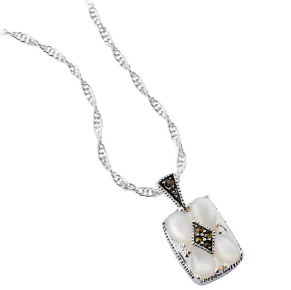 Marcasite Square Drop Pendant - Eine Größe Bild 1