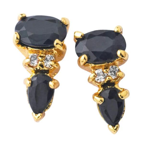 Gold Plated Sapphire Drop Earrings - Eine Größe Bild 1