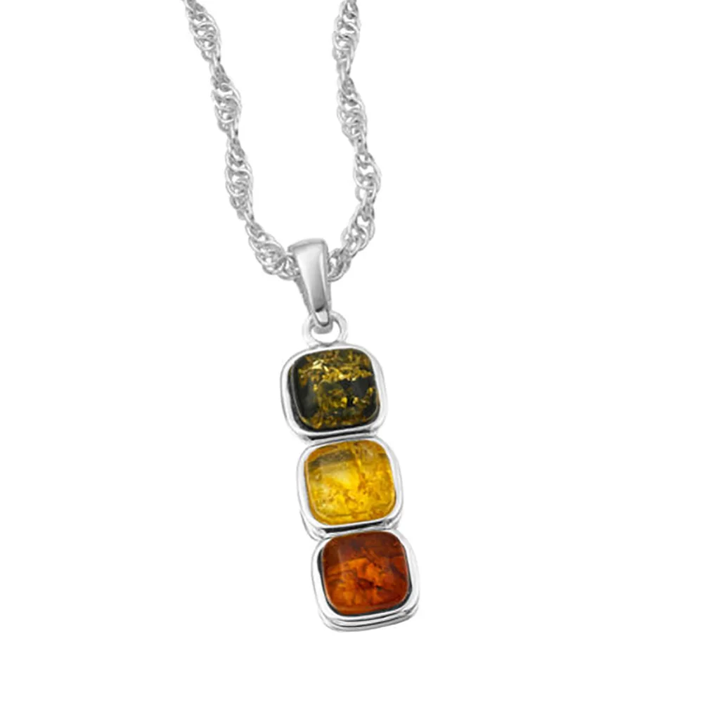 Amber Drop Coloured Gem Pendant - Eine Größe Bild 1
