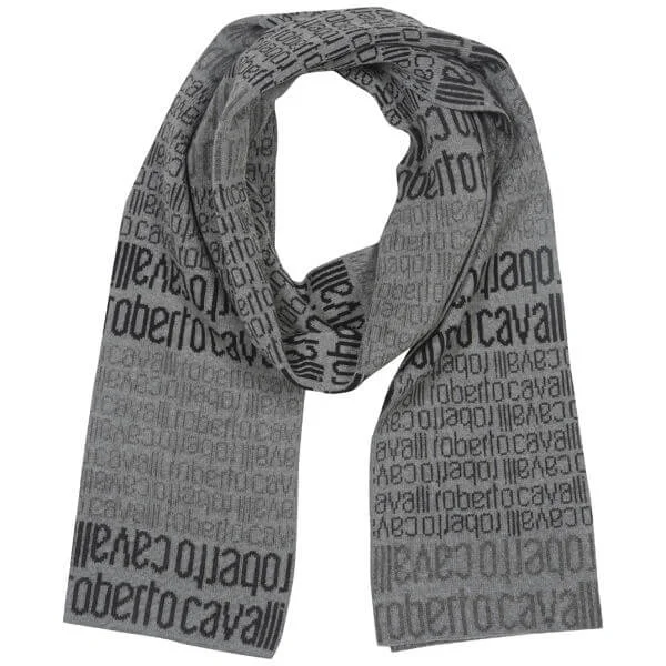 Roberto Cavalli Men's Logo Double Sided Wool Scarf Bild 1