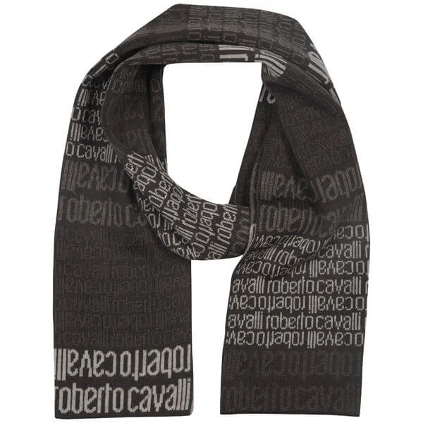 Roberto Cavalli Men's Logo Double Sided Wool Scarf Bild 1