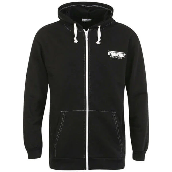 Gymheadz Men's Hardcore Hooded Jacket - Black - S - Schwarz Bild 1