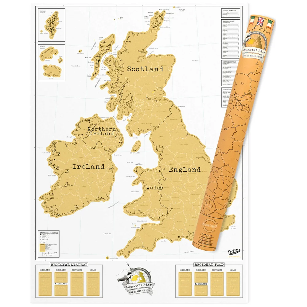 UK Karte zum frei Rubbeln - Scratch Map Bild 1