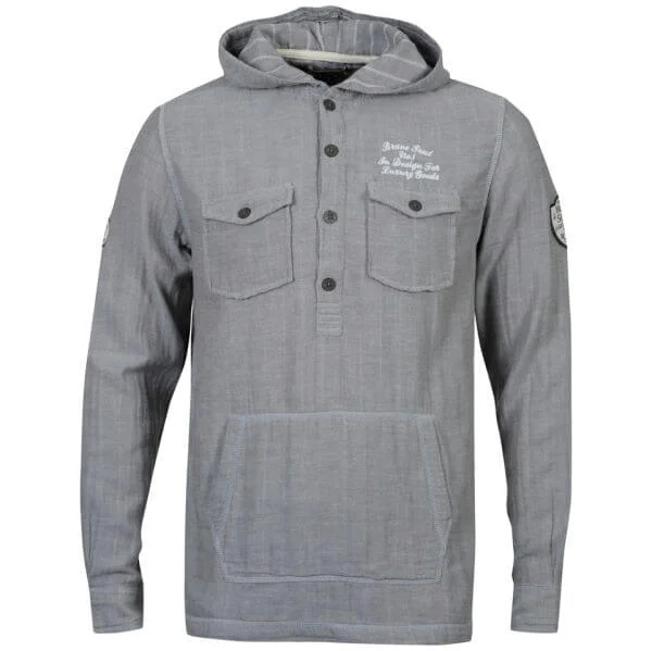 Brave Soul Men's Coleridge Hooded Shirt - Charcoal - S - Dunkelgrau Bild 1