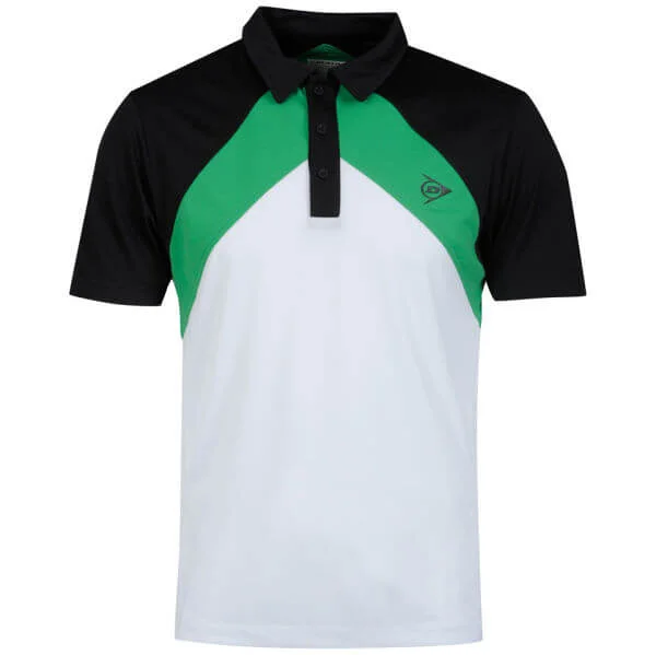 Dunlop Men's Play Tech Polo Shirt - Green/Black/White - S - Green/Black/White Bild 1