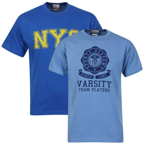 Varsity Team Players Men's 2-Pack T-Shirt - Light Blue Sophomore/Bright Blue NYC - S - Blue/Blue Bild 1