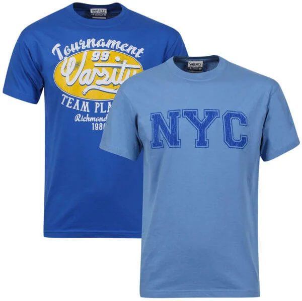 Varsity Team Players Men's 2-Pack T-Shirt - Light Blue NYC/Bright Blue Richmond - S - Blue/Blue Bild 1