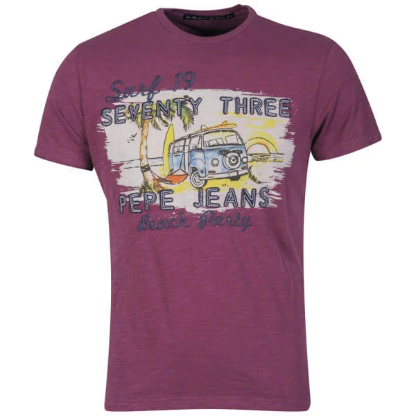Pepe Men's Cruz Applique T-Shirt - Berry - M - Beere Bild 1