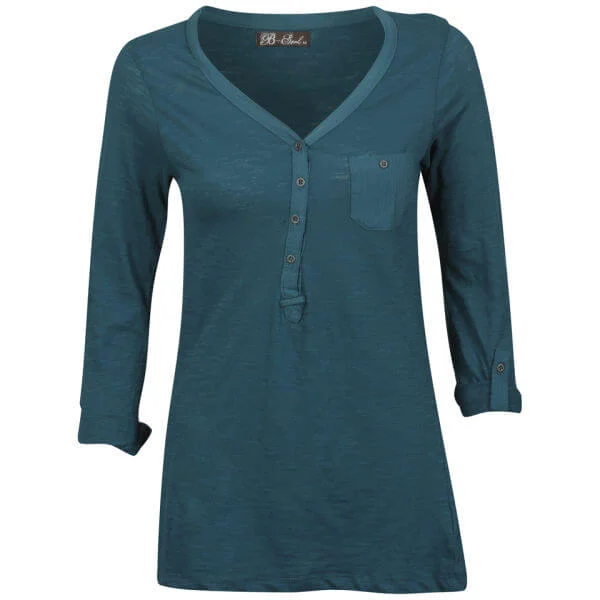 Brave Soul Women's Laila Button Top - Teel - S - Teal Bild 1