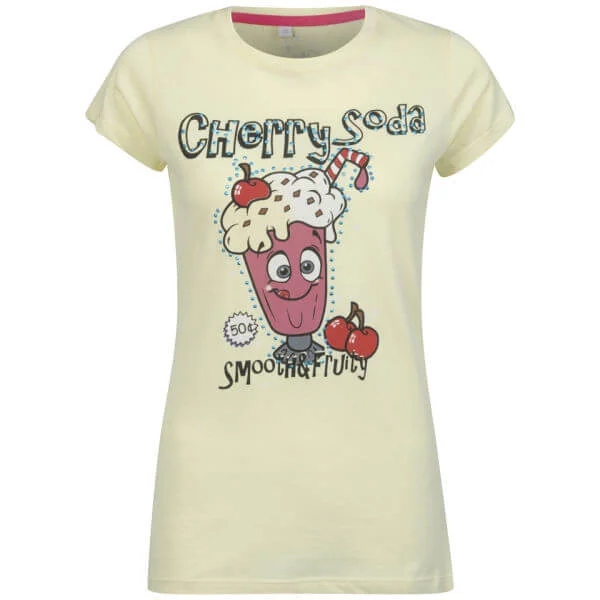 Brave Soul Women's Shake T-Shirt - Lemon/Blossum Pink - S - Lemon Bild 1