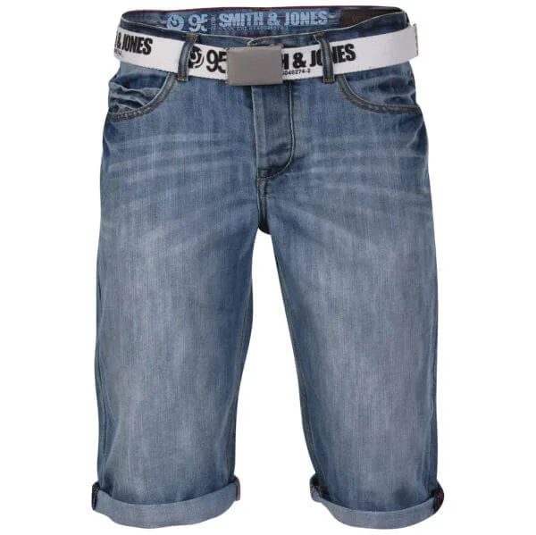 Smith & Jones Men's Belted Hendrix Shorts - Lightwash - 28 waist - Lightwash Bild 1